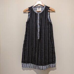 Ann Taylor LOFT Lounge Shift mini Dress – Women’s Size S Black Chambray Striped